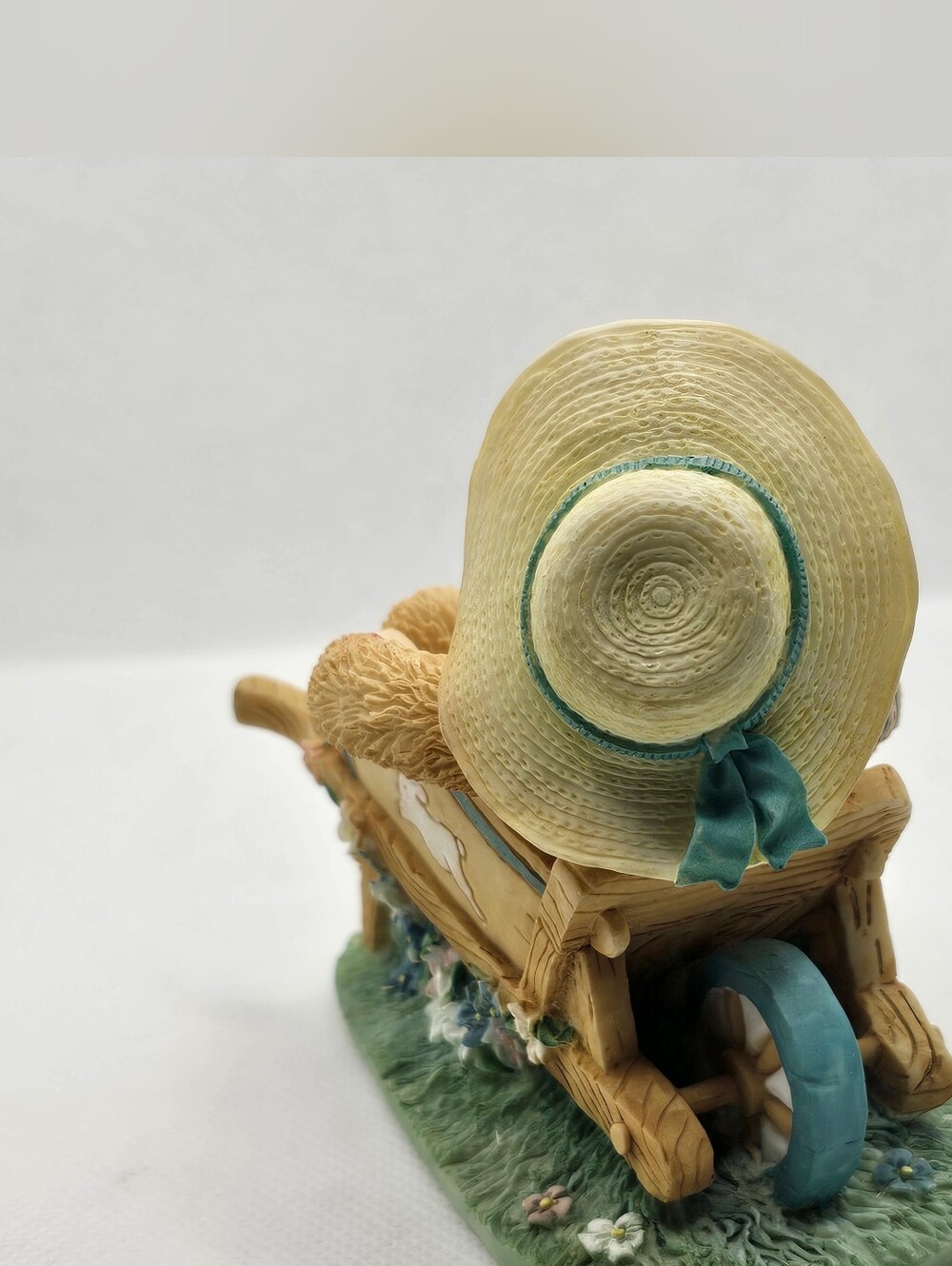 New Cherished Teddies JENNIFER flower Summer Figurine Wheelbarrow spring hat - Picture 5 of 6